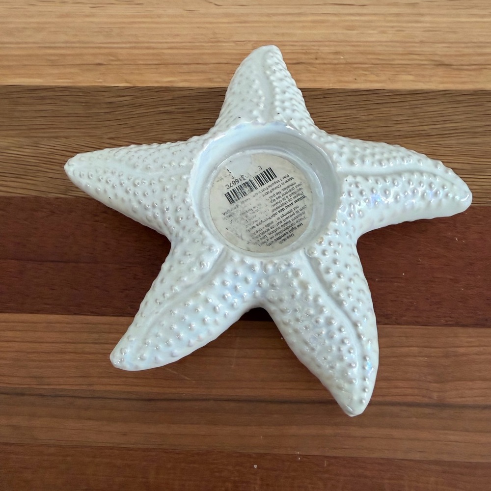 Starfish Votive Candle Holder White Textured